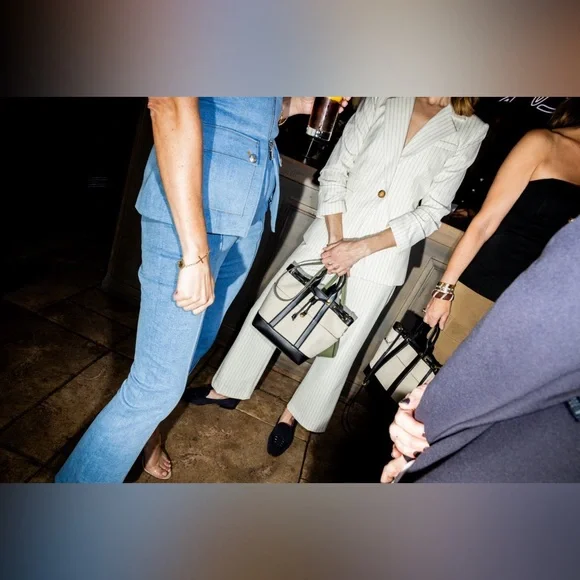 Veronica Beard Canvas and Leather Carry-all Bag - Picture 3 of 11